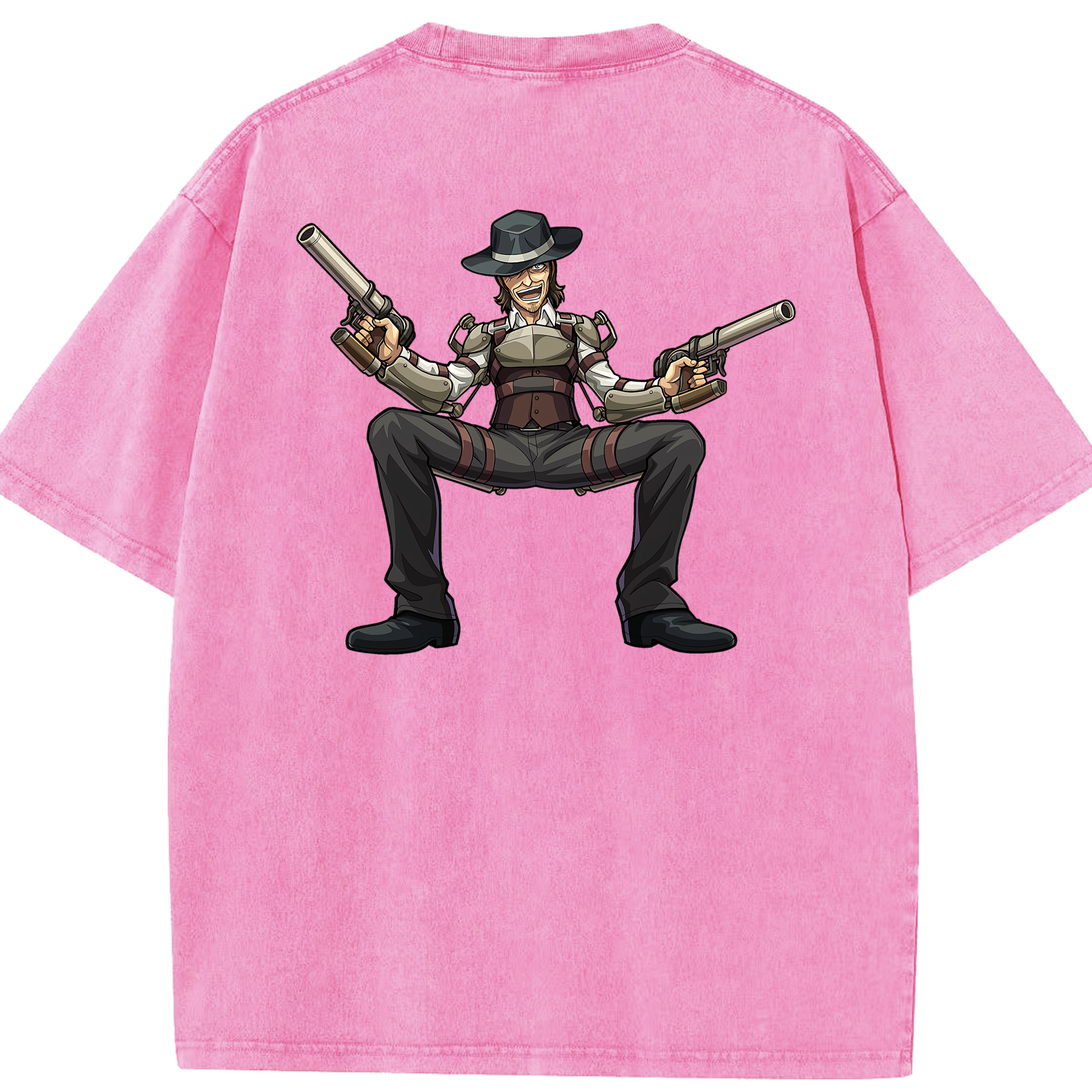 （画像用） 進撃の巨人 ケニー·アッカーマン Attack on Titan Kenny Ackerman 綿100% ヴィンテージ風 半袖Tシャツ（背面プリント）